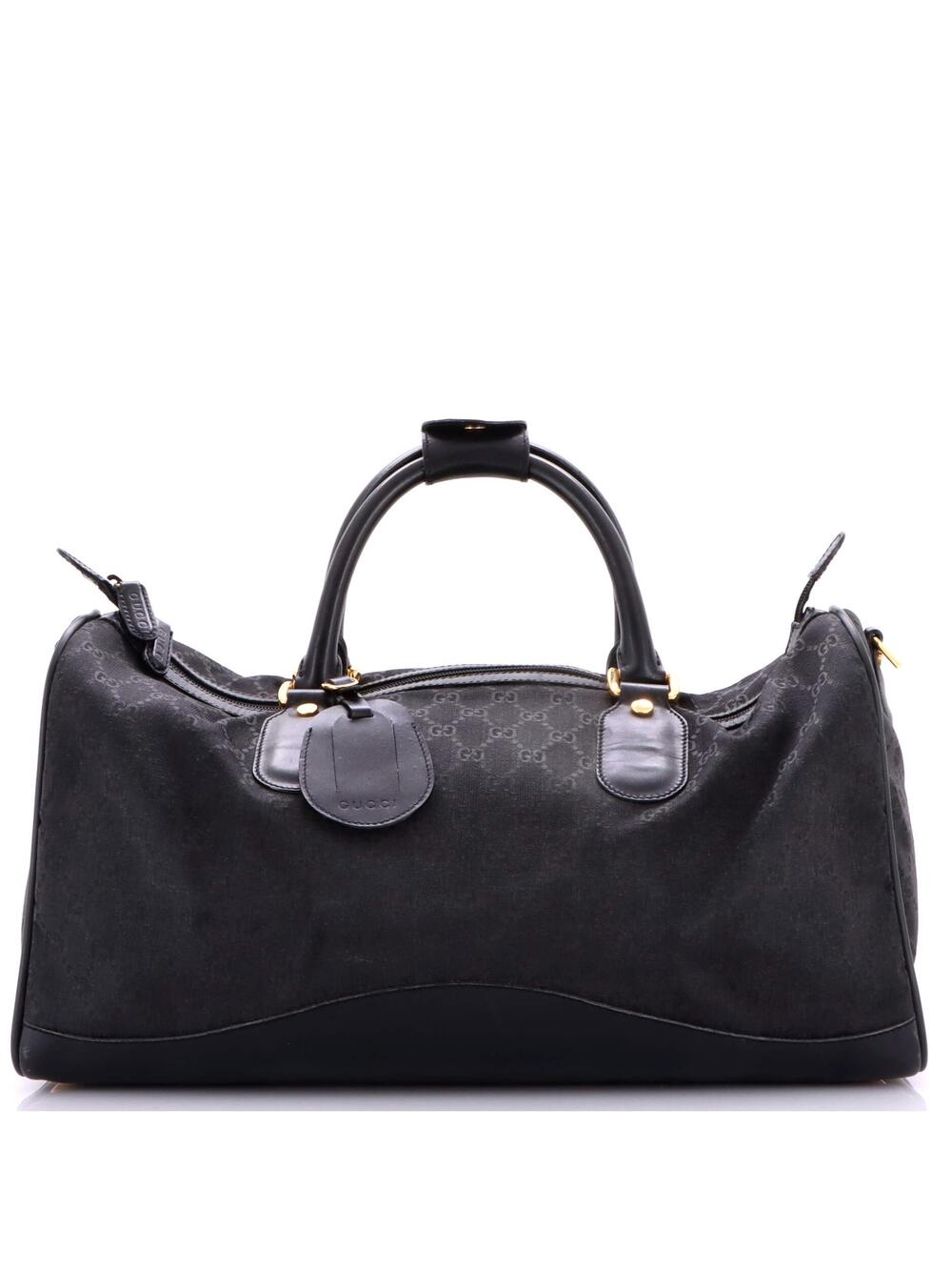 Gucci Zip Duffle Bag Vintage Web Canvas #250919G19B